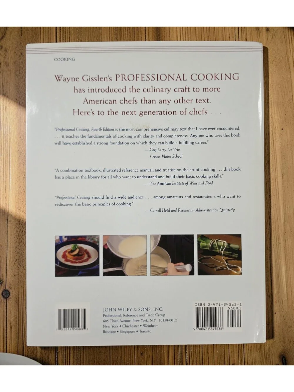Professional Cooking Wayne Gisslen 4th Edition 1st Printing 1999 Hardcover